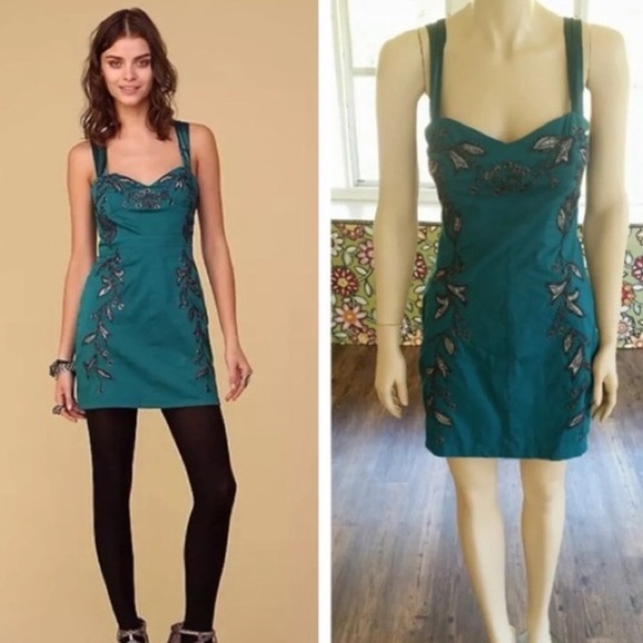 Free People Leaf Motif Dress size 2 - Picture 1 of 5